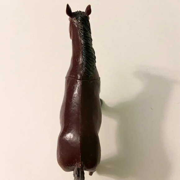 Vintage Lot of 2 Plastic Hollow Horses Brown and Black 2.5 and 3.5 Inch Size - Picture 7 of 13